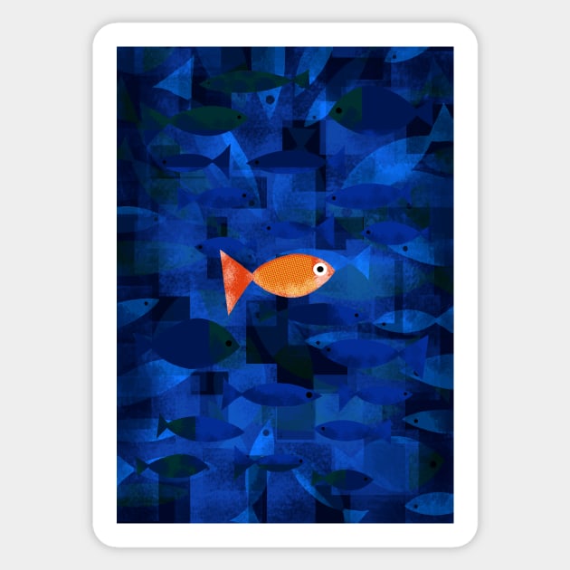 Goldfish with Abstract Background Sticker by Scratch